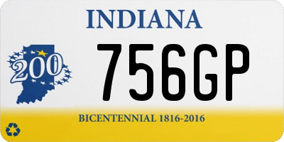 IN license plate 756GP