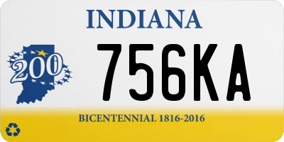 IN license plate 756KA