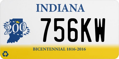 IN license plate 756KW