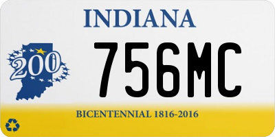IN license plate 756MC