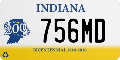 IN license plate 756MD