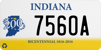 IN license plate 756OA