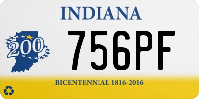 IN license plate 756PF