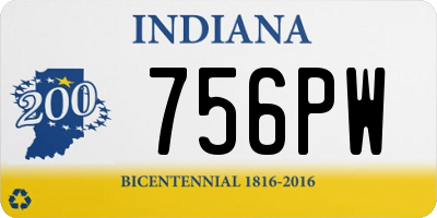 IN license plate 756PW