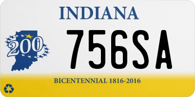 IN license plate 756SA