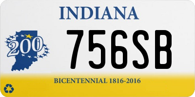 IN license plate 756SB