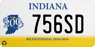 IN license plate 756SD