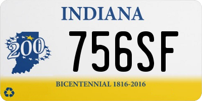 IN license plate 756SF