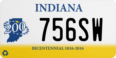 IN license plate 756SW