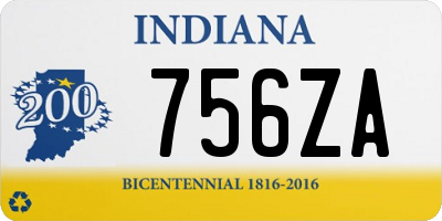 IN license plate 756ZA