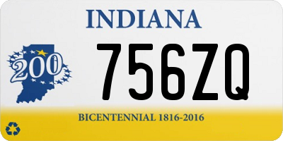 IN license plate 756ZQ