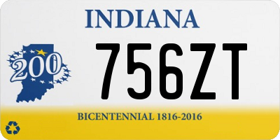 IN license plate 756ZT