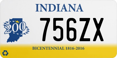 IN license plate 756ZX