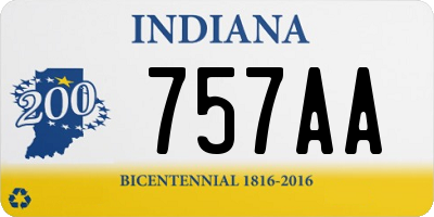 IN license plate 757AA