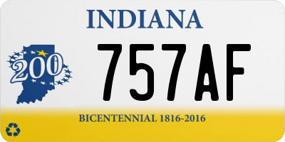 IN license plate 757AF