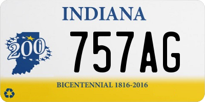 IN license plate 757AG