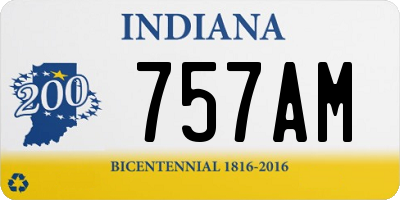IN license plate 757AM