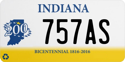 IN license plate 757AS