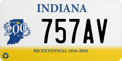 IN license plate 757AV
