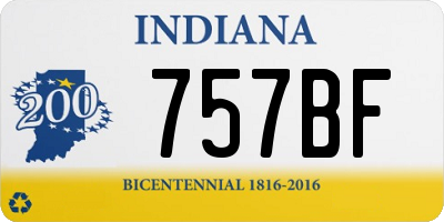 IN license plate 757BF