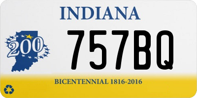 IN license plate 757BQ