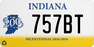 IN license plate 757BT