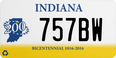 IN license plate 757BW