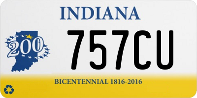 IN license plate 757CU