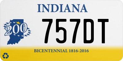 IN license plate 757DT