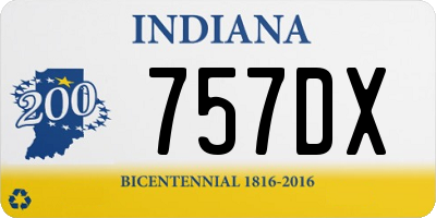 IN license plate 757DX