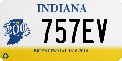 IN license plate 757EV