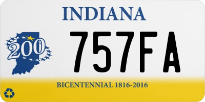 IN license plate 757FA