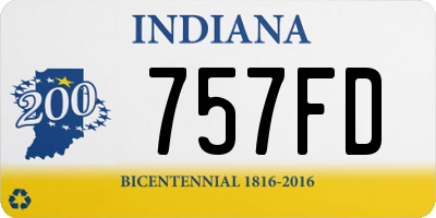 IN license plate 757FD