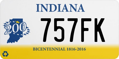 IN license plate 757FK