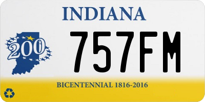 IN license plate 757FM