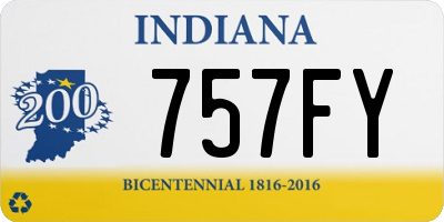 IN license plate 757FY