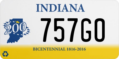 IN license plate 757GO