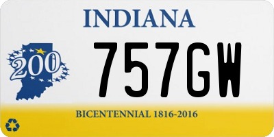 IN license plate 757GW