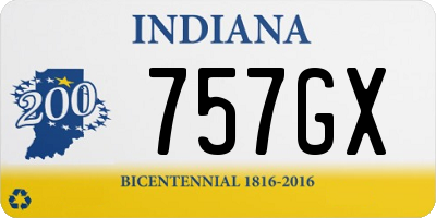 IN license plate 757GX