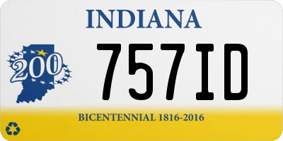 IN license plate 757ID