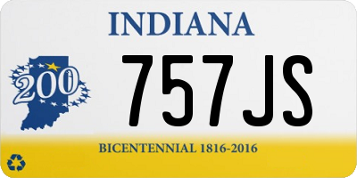 IN license plate 757JS