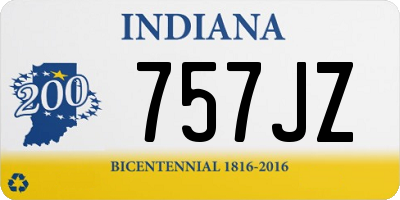 IN license plate 757JZ