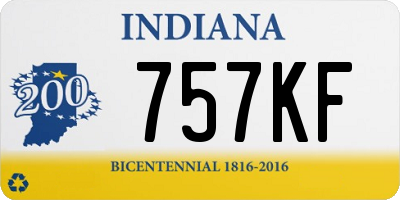 IN license plate 757KF