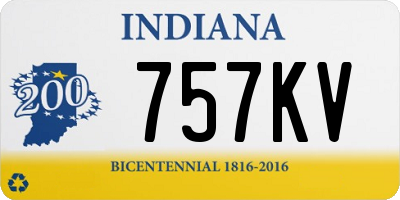 IN license plate 757KV