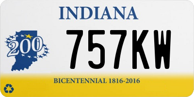 IN license plate 757KW