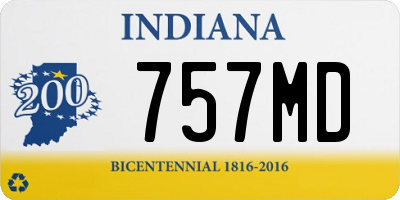 IN license plate 757MD