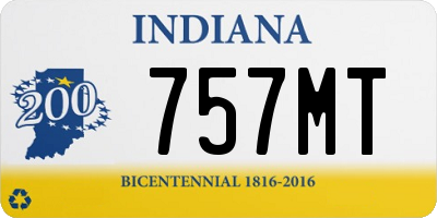 IN license plate 757MT