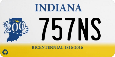 IN license plate 757NS