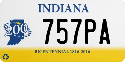 IN license plate 757PA