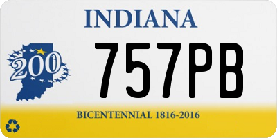 IN license plate 757PB